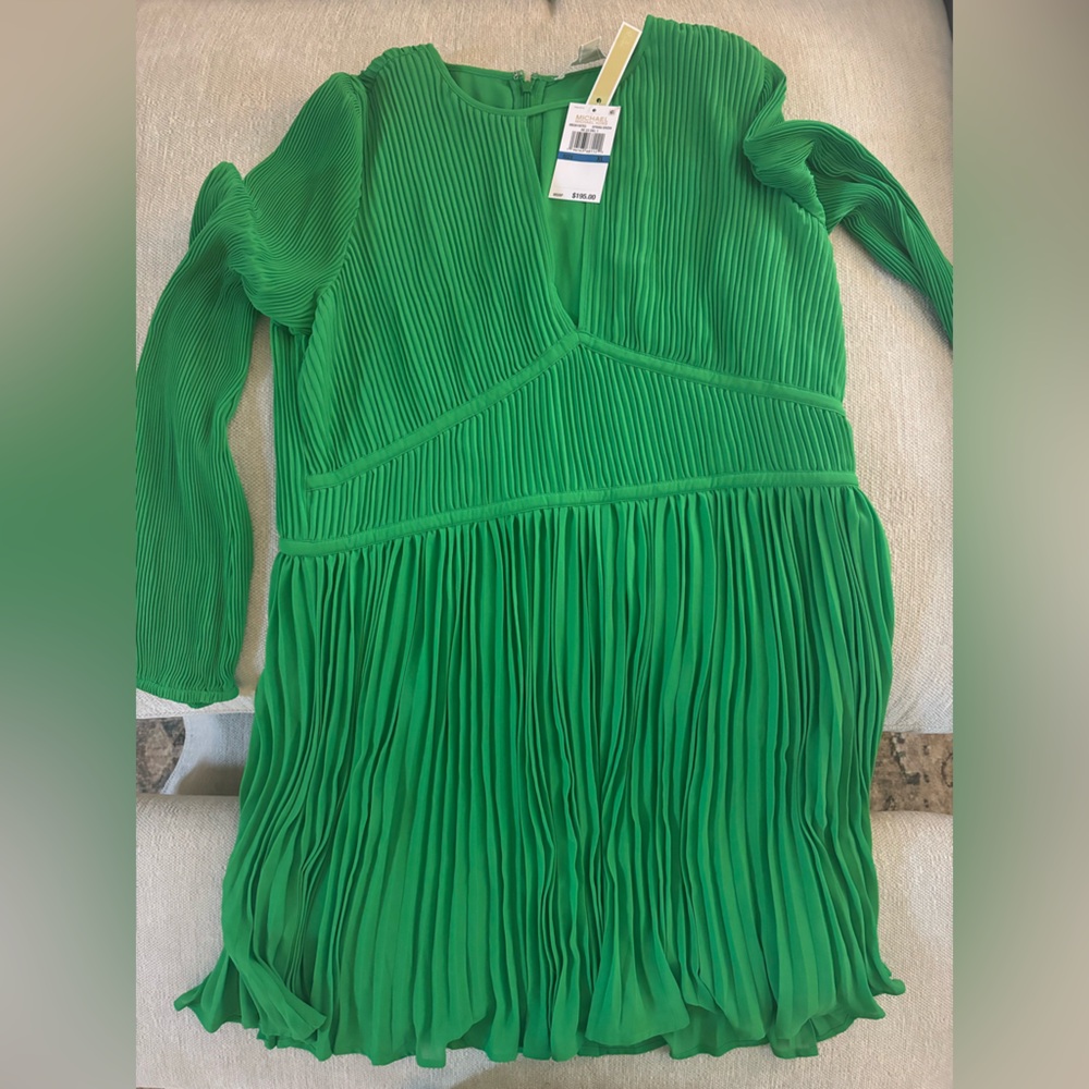 Michael Kors Green Accordion Dress XL